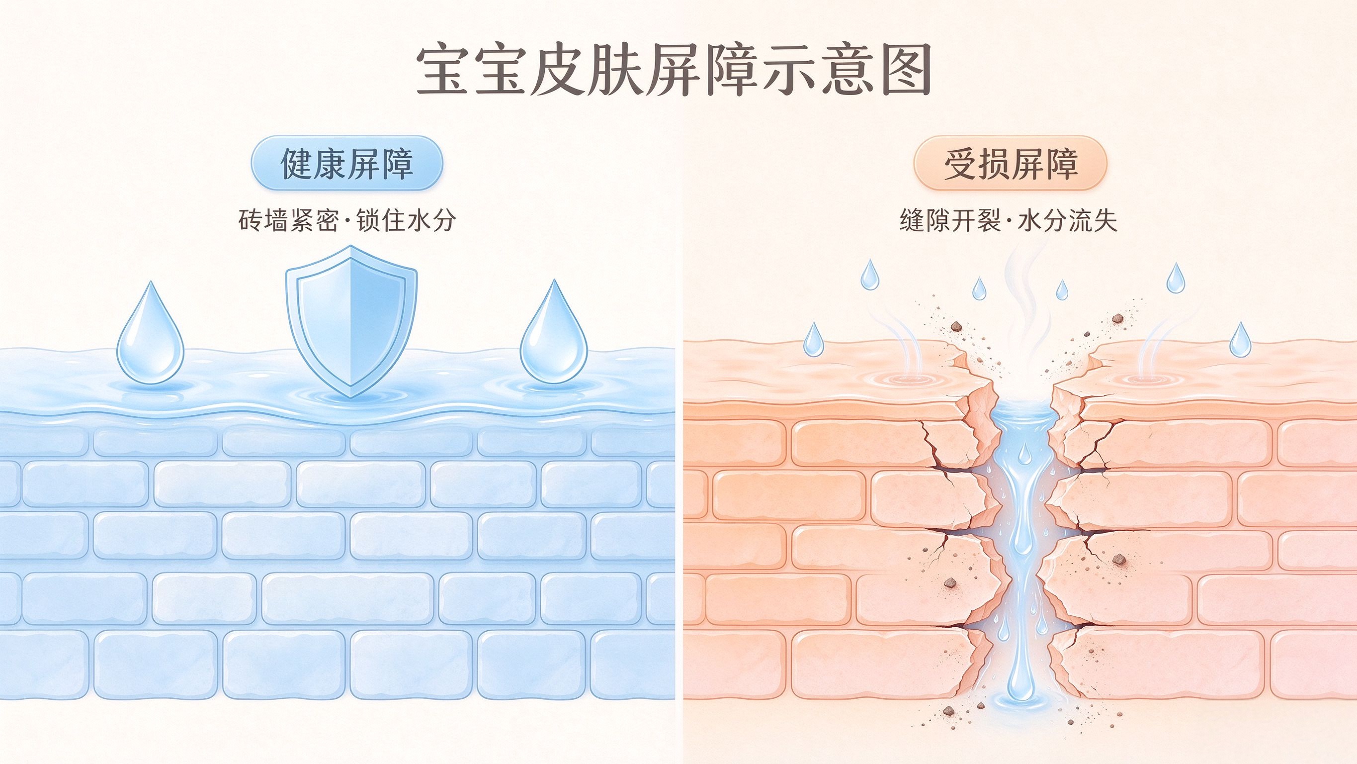 健康皮肤屏障vs受损皮肤屏障