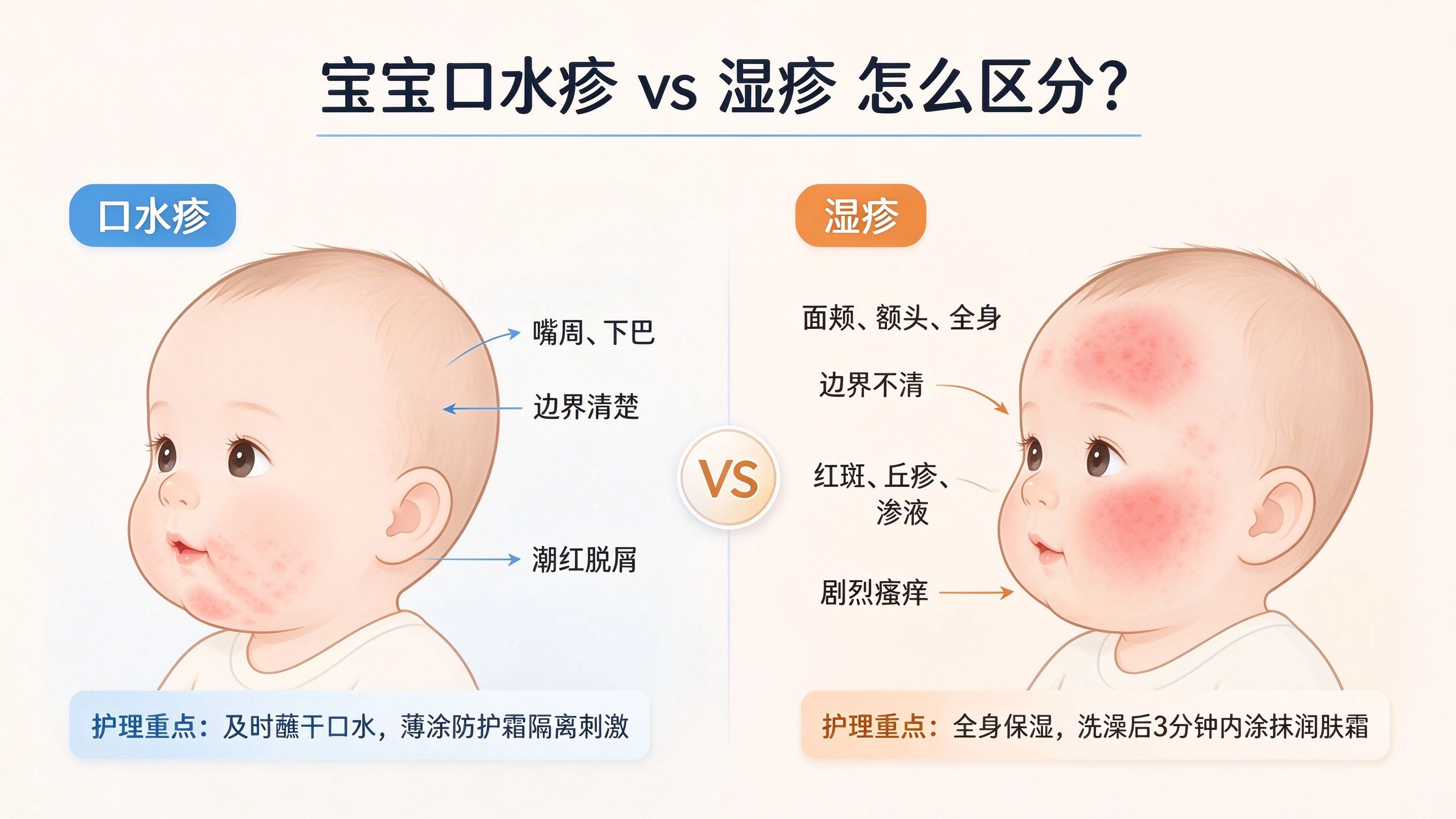 口水疹湿疹对比图